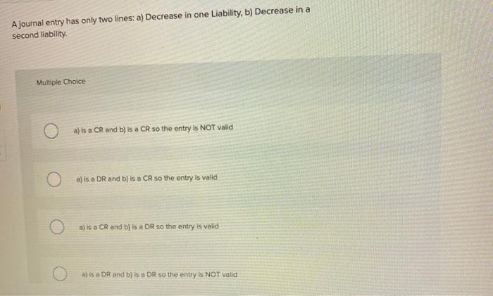 DR and b) is a DR so the entry is NOT valid