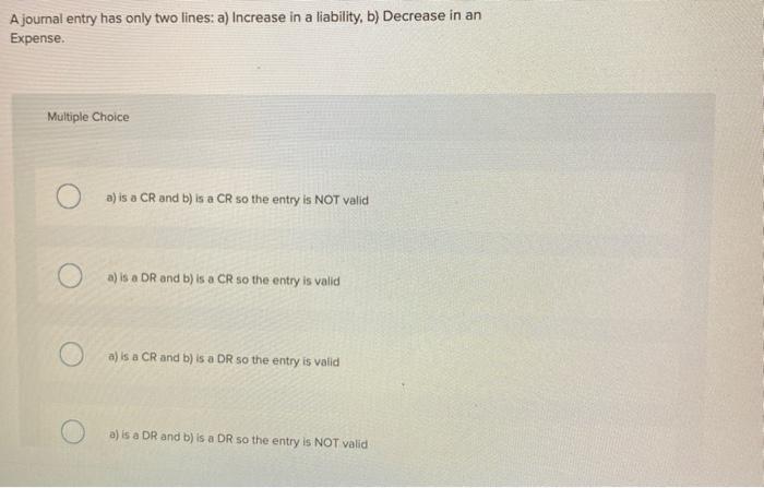 a) is a DR and b) is a CR so the entry