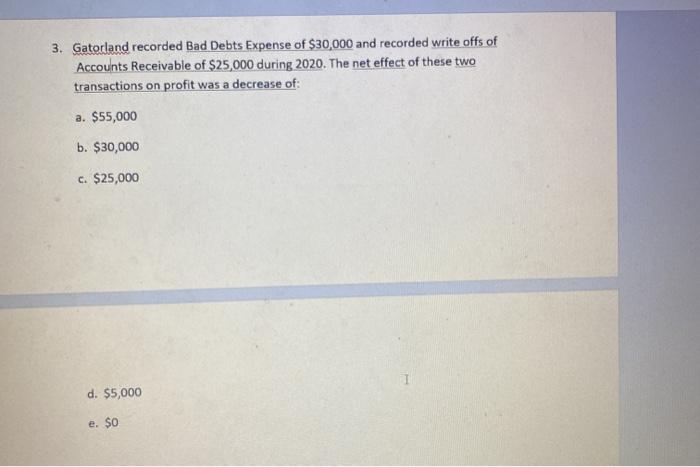 Debts Expense using an Allowance method will: a. Reduce profit and total