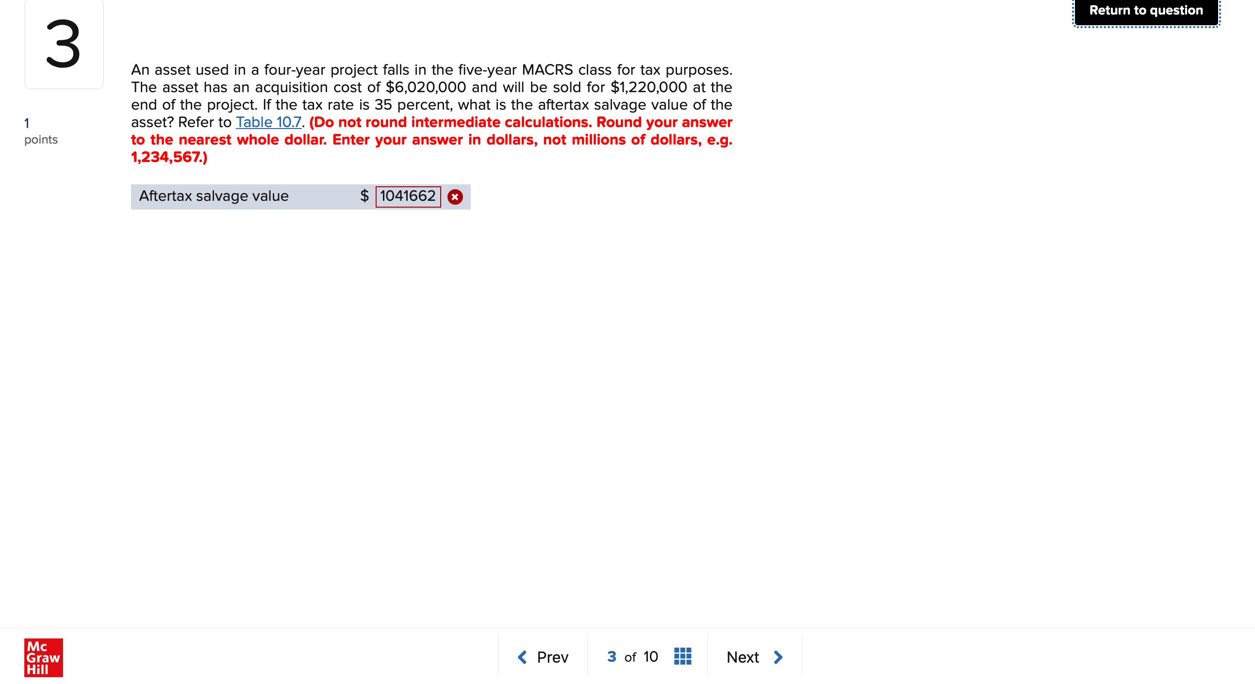  An asset used in a four-year project falls in the five-year