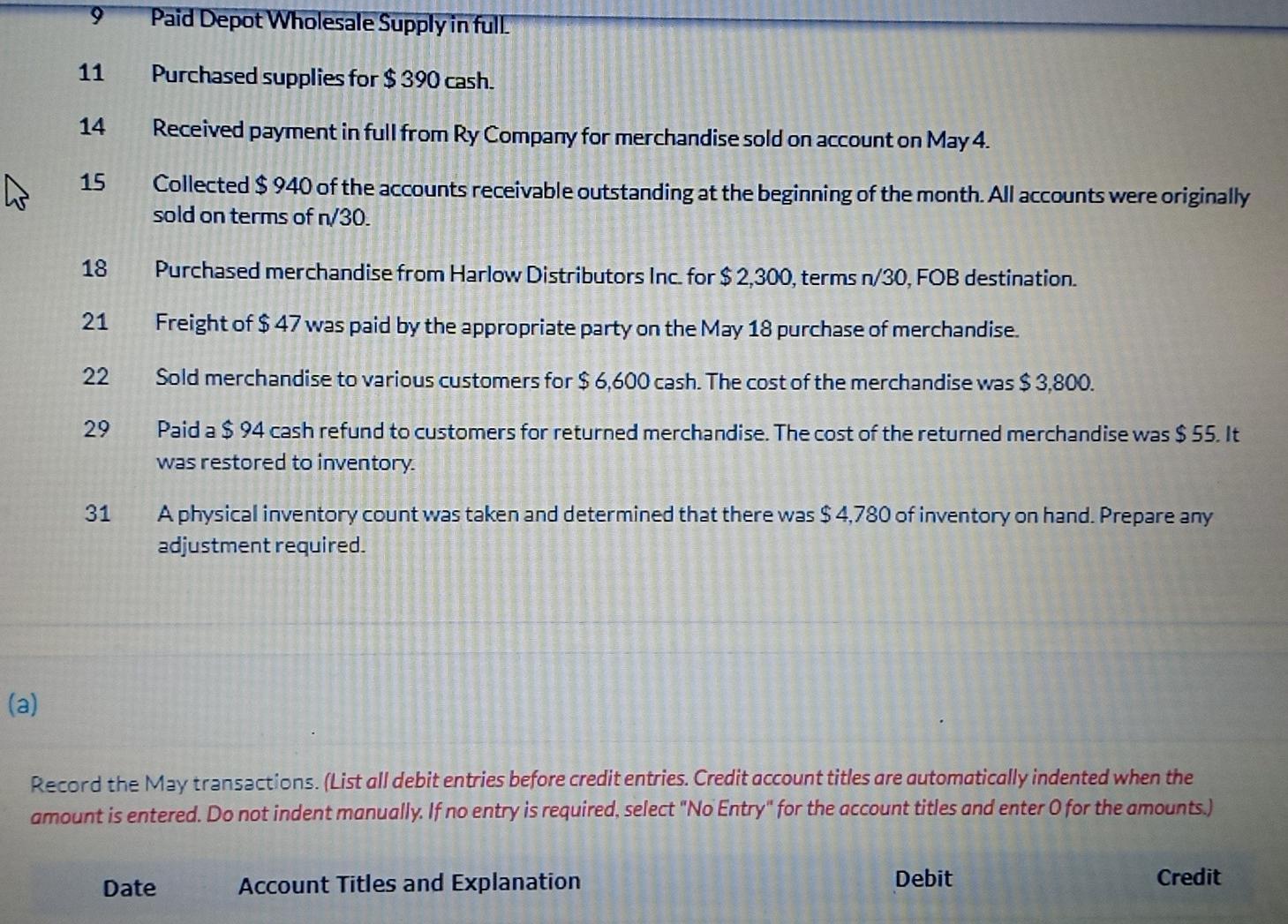 the month of May 2021. At the beginning of May, First Choice's