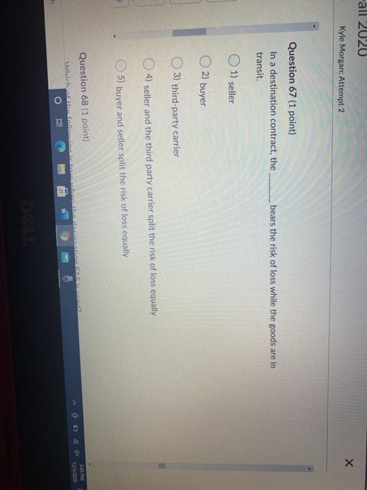 57 Question 66 (1 point) Harold's department store sells Carl a stove.