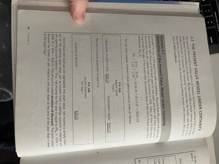 and the balance sheet at the end of year 2 for P.V.