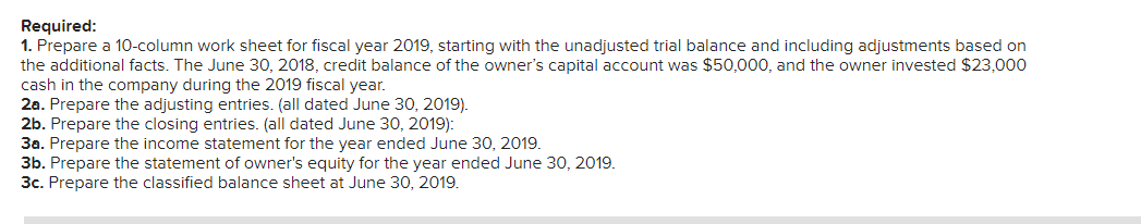 https://www.chegg.com/homework-help/questions-and-answers/following-unadjusted-trial-balance-ace-construction-co-end-2019-fiscal-year-june-30-2018-c-q63077144?trackid=_Yo4ToMz The following unadjusted trial balance is for Ace Construction Co. as