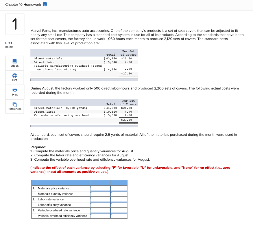  PLEASE COMPLETE THE REQUIRED 1, 2, AND 3 Chapter 10 Homework