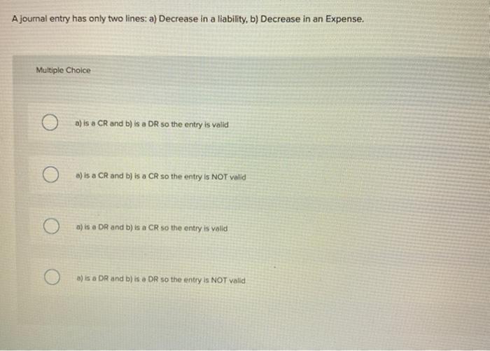 NOT valid a) is a CR and b) is a DR so