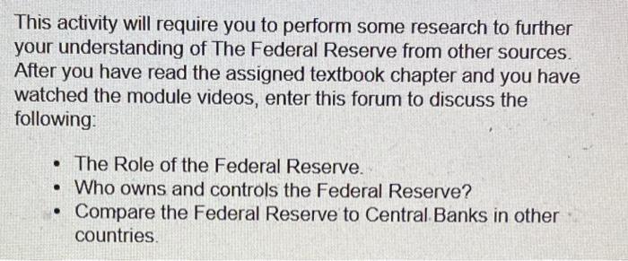  This activity will require you to perform some research to further