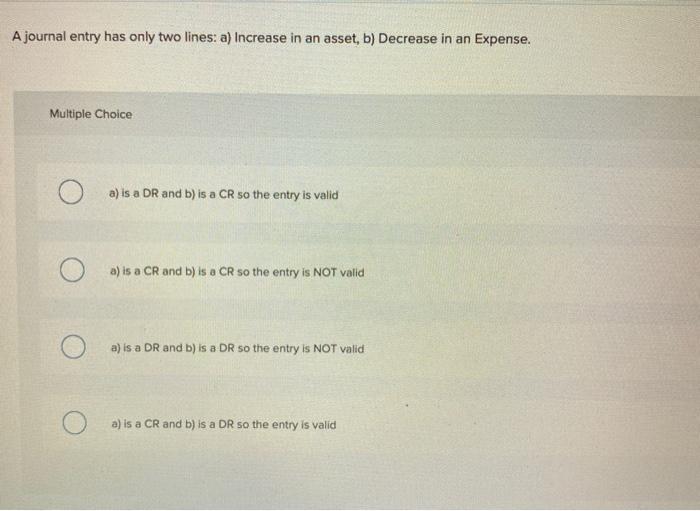 liability, b) Decrease in Dividends. Multiple Choice a) is a DR and