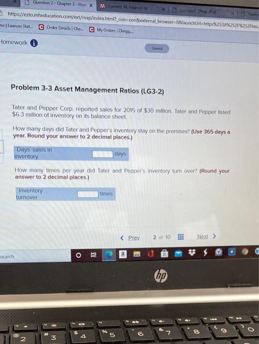  Question 2 - Chapter 3 - Hor X MC wale S