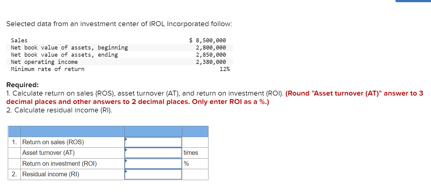 PLEASE HELP WITH THIS PROBLEM. THANK YOU Selected data from an investment