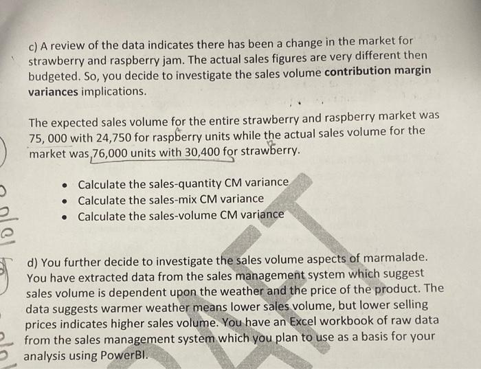 2021 - 50 Marks Consolidated Food Co. (CFC) is a large organization