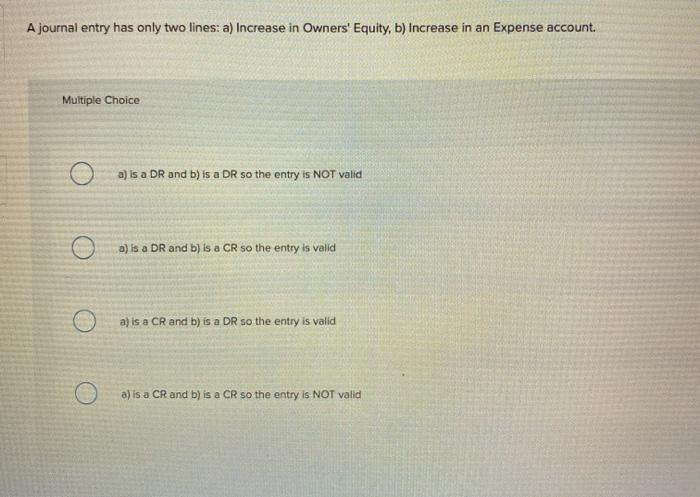 CR and b) is a CR so the entry is NOT valid