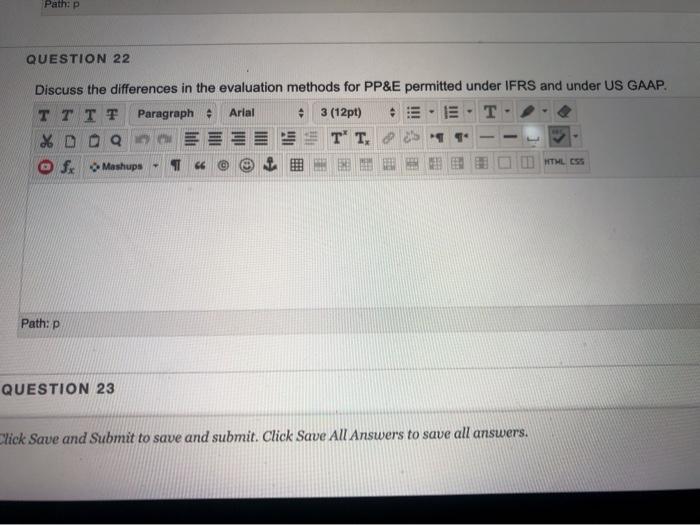  Discuss the differences in the evaluation methods for PP&E permitted under