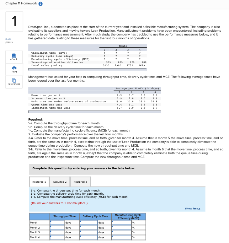  PLEASE COMPLETE REQUIRED 1A,B,C, 2, AND 3A,B. Chapter 11 Homework 1
