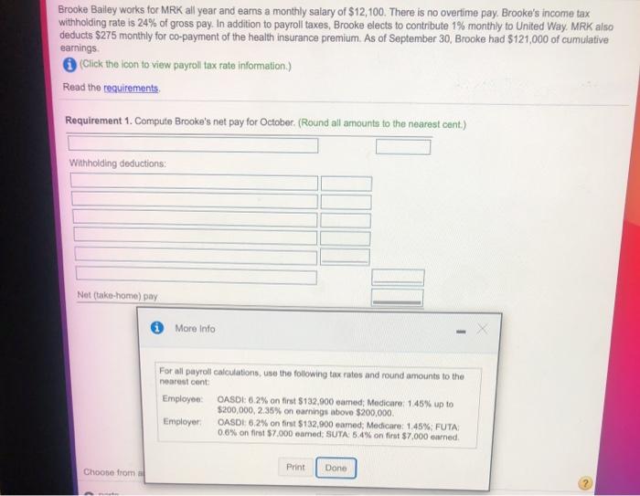 College of Seattle and is paid $50 per hour for a 40-hour