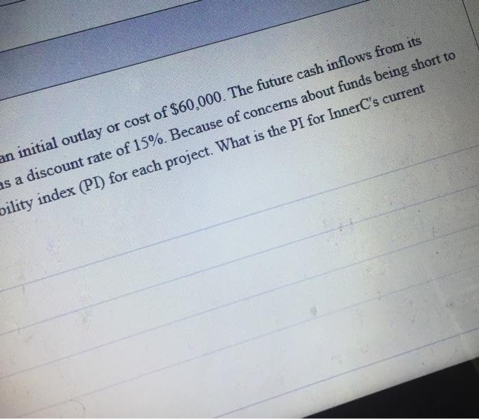 initial o project for years 1 through 5 are the same at