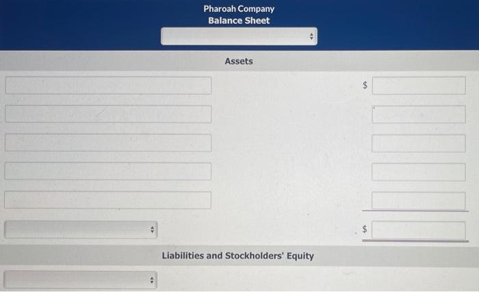 you! The following information is available for Pharoah Company Accounts receivable $2,200