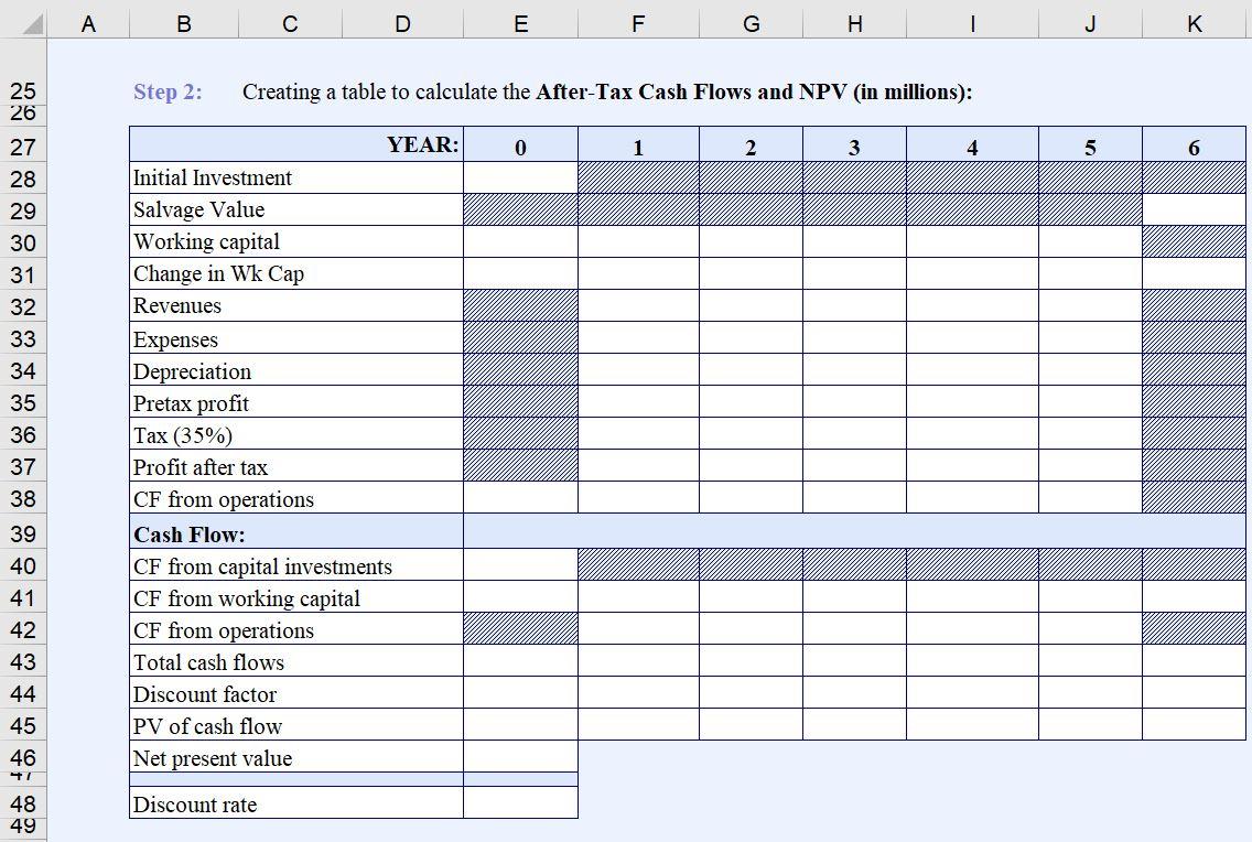 table and answer questions with the blank boxes B H 1 J