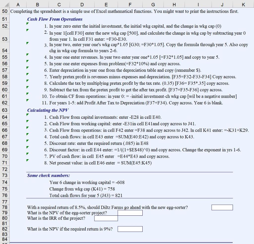 K 5 A D E F G Discounted Cash-Flow Analysis Estimating depreciation