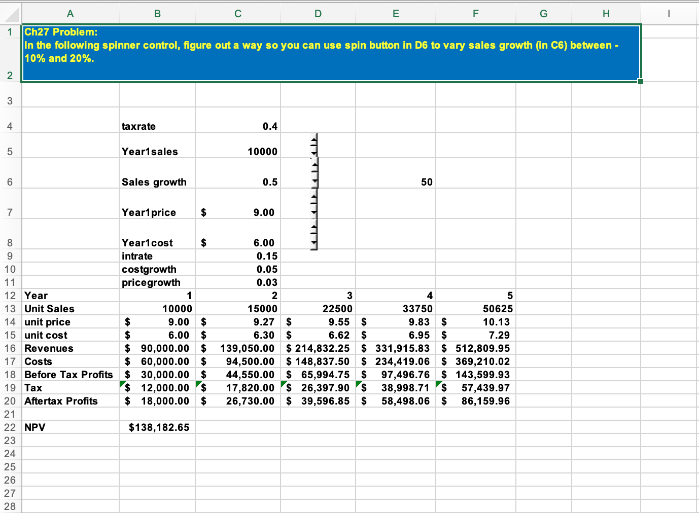 A B C D E F H 1 Ch27 Problem: In