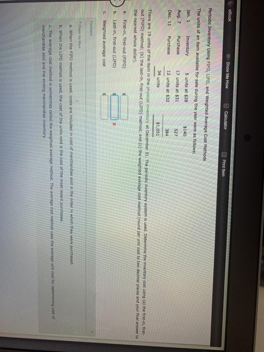 Thiriodic Inventory by Three Methods The units of an item available for