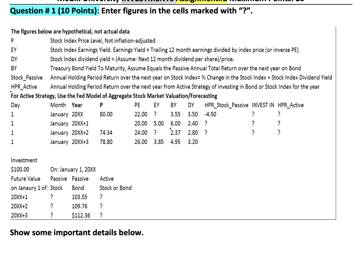 "?". Two Stage Growth Model Period is Year Initial means Last period