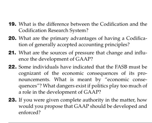  19. What is the difference between the Codification and the Codification