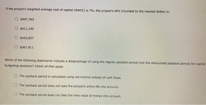 (PB) indicates the number of years required for a project to recover