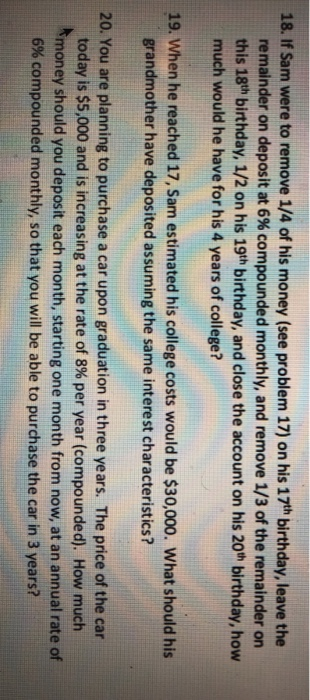  please if you could help me show work for no. 18-20...i