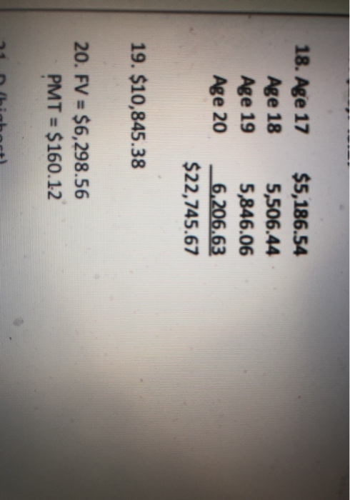 provided an answrr key if that makes things easier, Thanks! 18. If