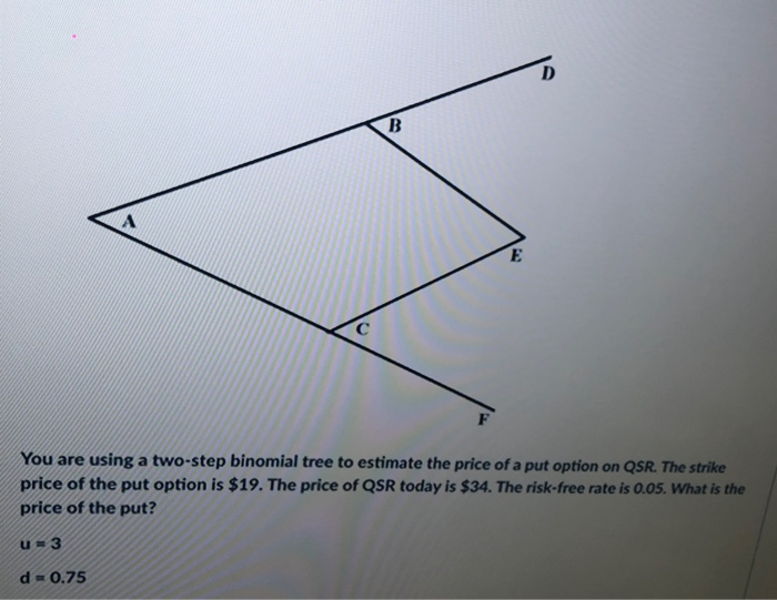 two-step binomial tree to estimate the price of a call option on