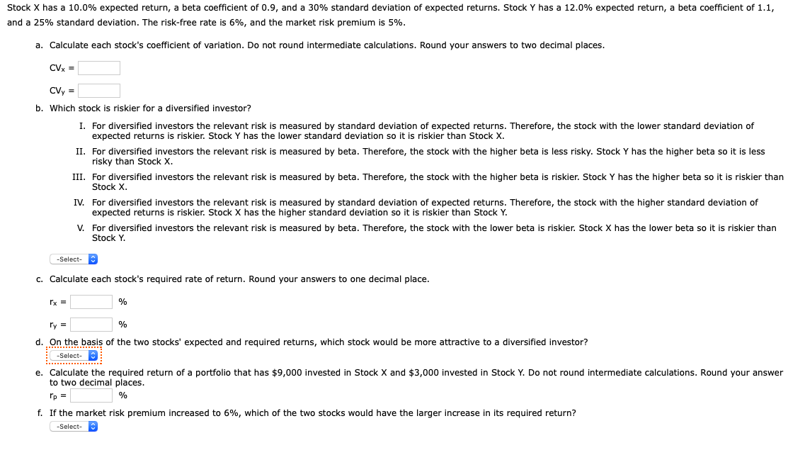 for part B choose the statement which stock is riskier for a