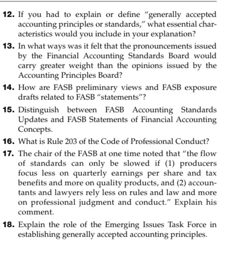  12. If you had to explain or define "generally accepted accounting