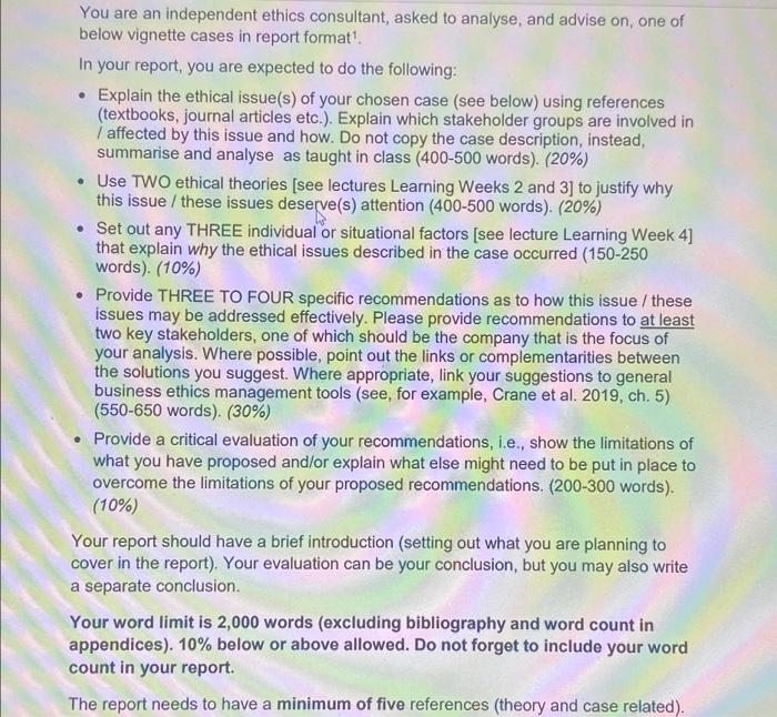 Please help me attempt this business ethics question. I chose The COCA