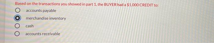 1 point The next series of questions will be based on the