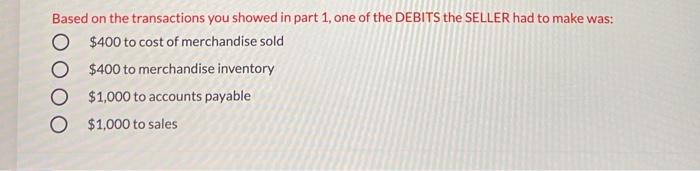 transactions from the point of view of a buyer and a seller.