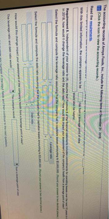 value notos payable, and pay. = payable.) Arroya Foods, Inc. Partial Balance
