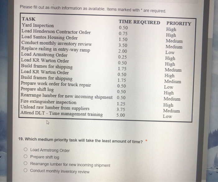 are required. 18. 84 Lumber receives a 20% discount on lumber products