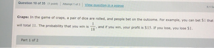 the answer to two decimal places. This is an expected loss of