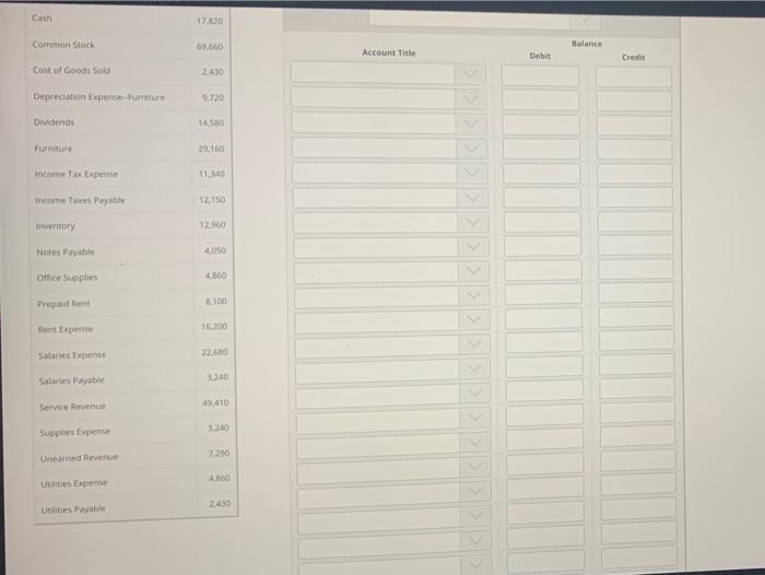 Balance Complete the Adjusted Trial Balance as of December 31, 2016 using