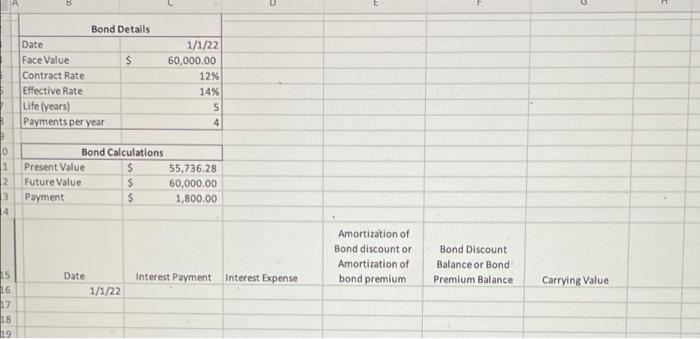  B B Bond Details Date Face Value $ Contract Rate Effective