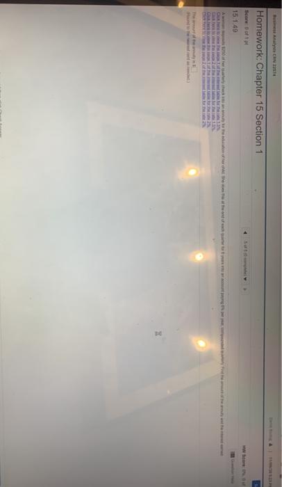  AN Homework: Chapter 15 Section 1 Score oft Where 15.1.49 1