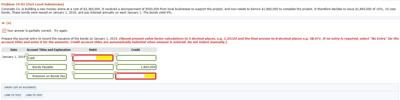  Problem 14-02 (Part Level Submission) Coronado Co. is building a new