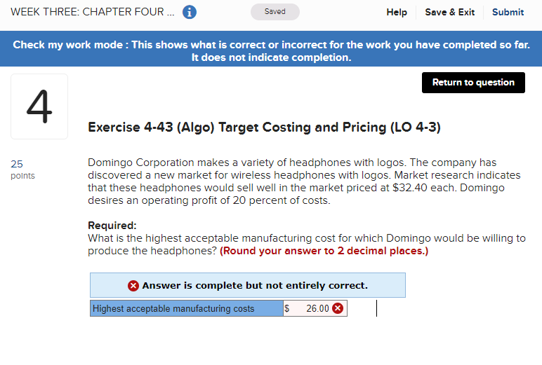 WEEK THREE: CHAPTER FOUR... Saved Help Save & Exit Submit Check