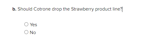 Dropping Product Lines (LO 4-4) 25 points Cotrone Beverages makes energy drinks