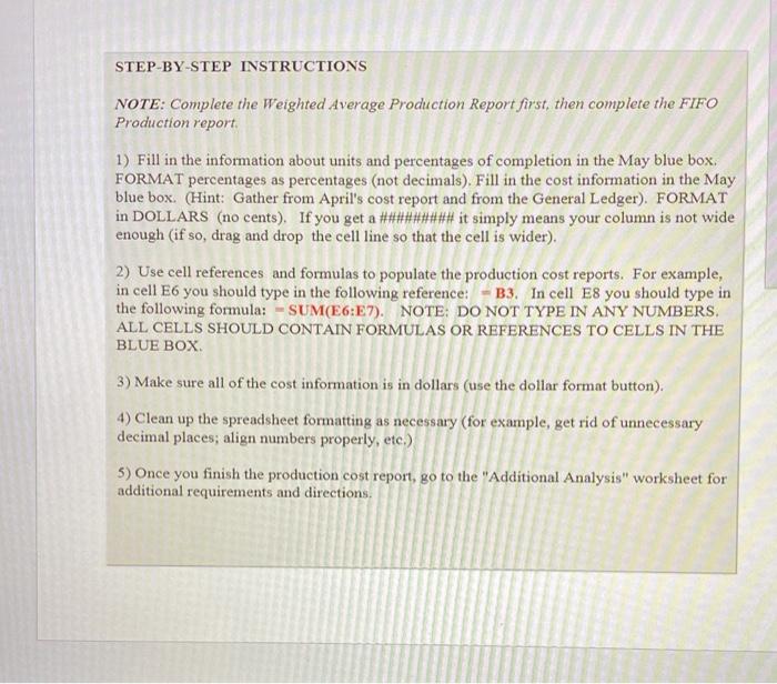 who has just retired, has been manually preparing the production cost reports