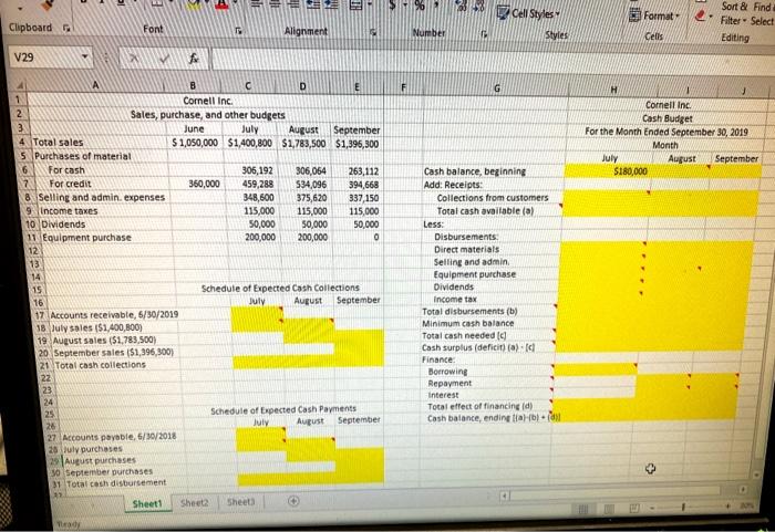 from the budget of Cornell Inc. 40% the company's sales are for