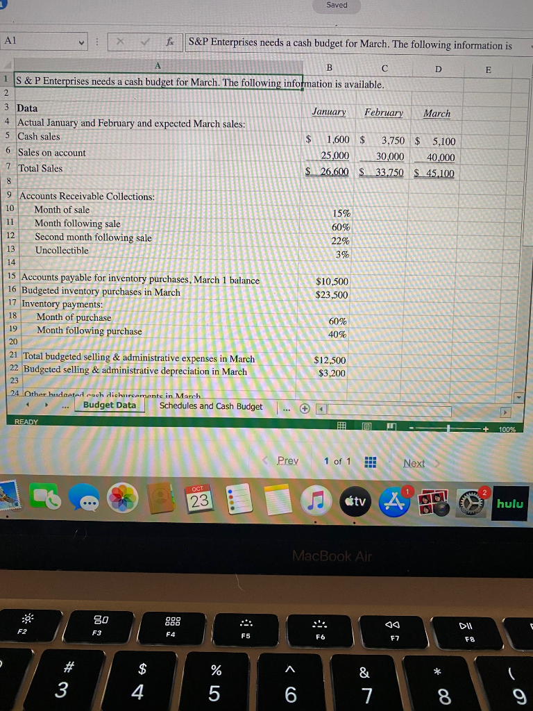 S&P Enterprises has provided data from the first three months of the