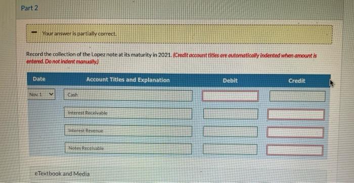  Part 2 Your answer is partially correct. Record the collection of