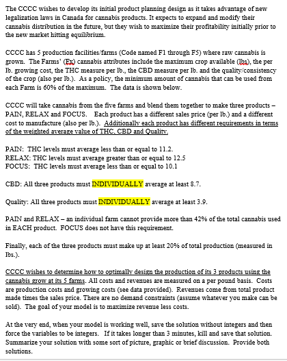  The CCCC wishes to develop its initial product planning design as